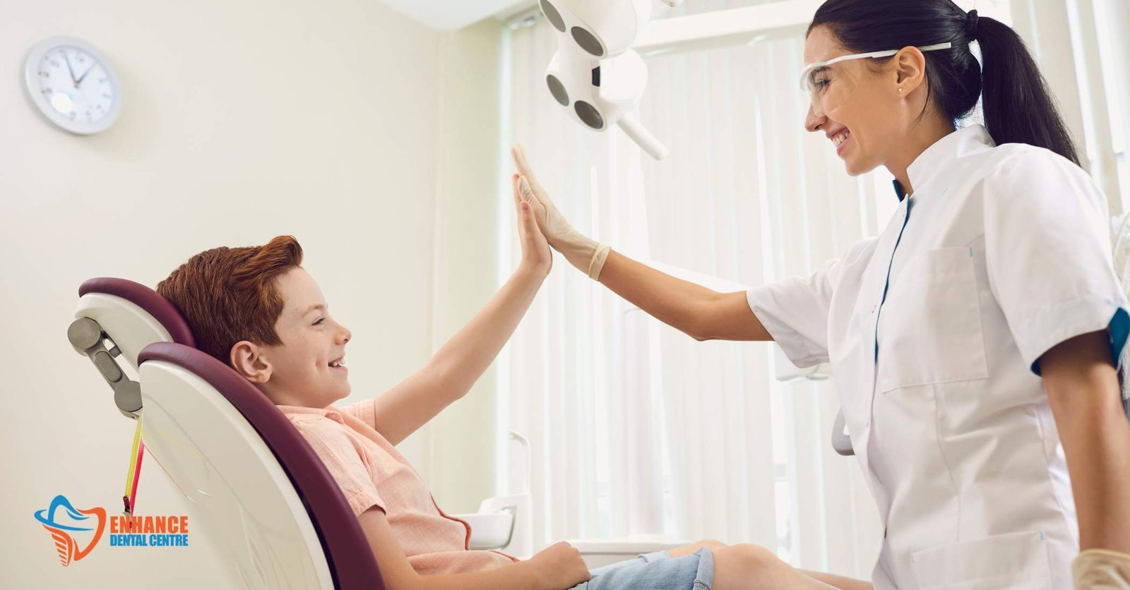 A relaxed patient smiles while receiving dental care