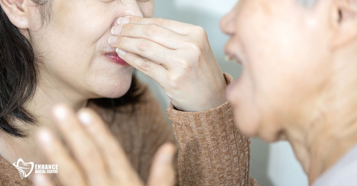 Dry mouth-related denture bad breath