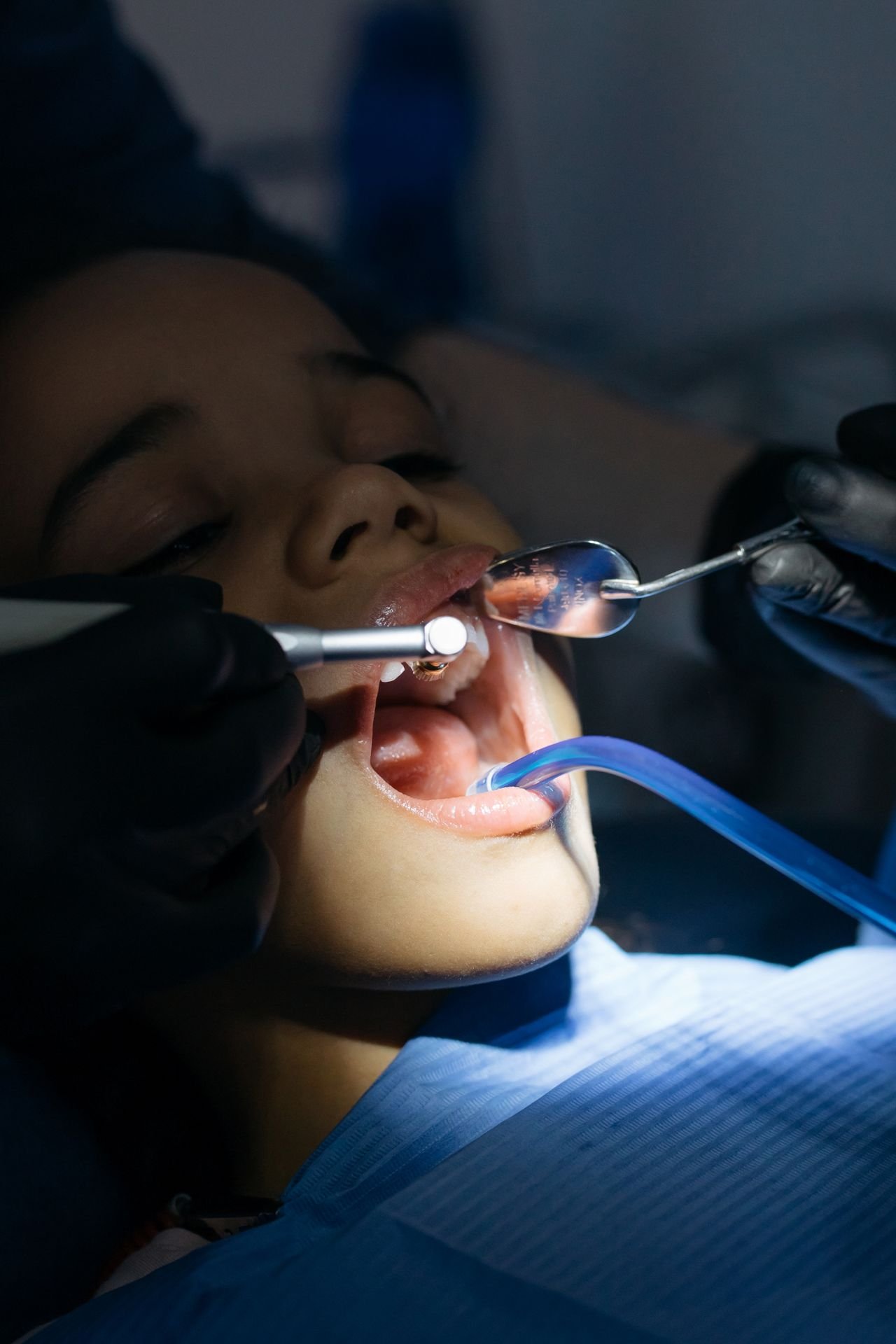 Child having a gentle dental check-up