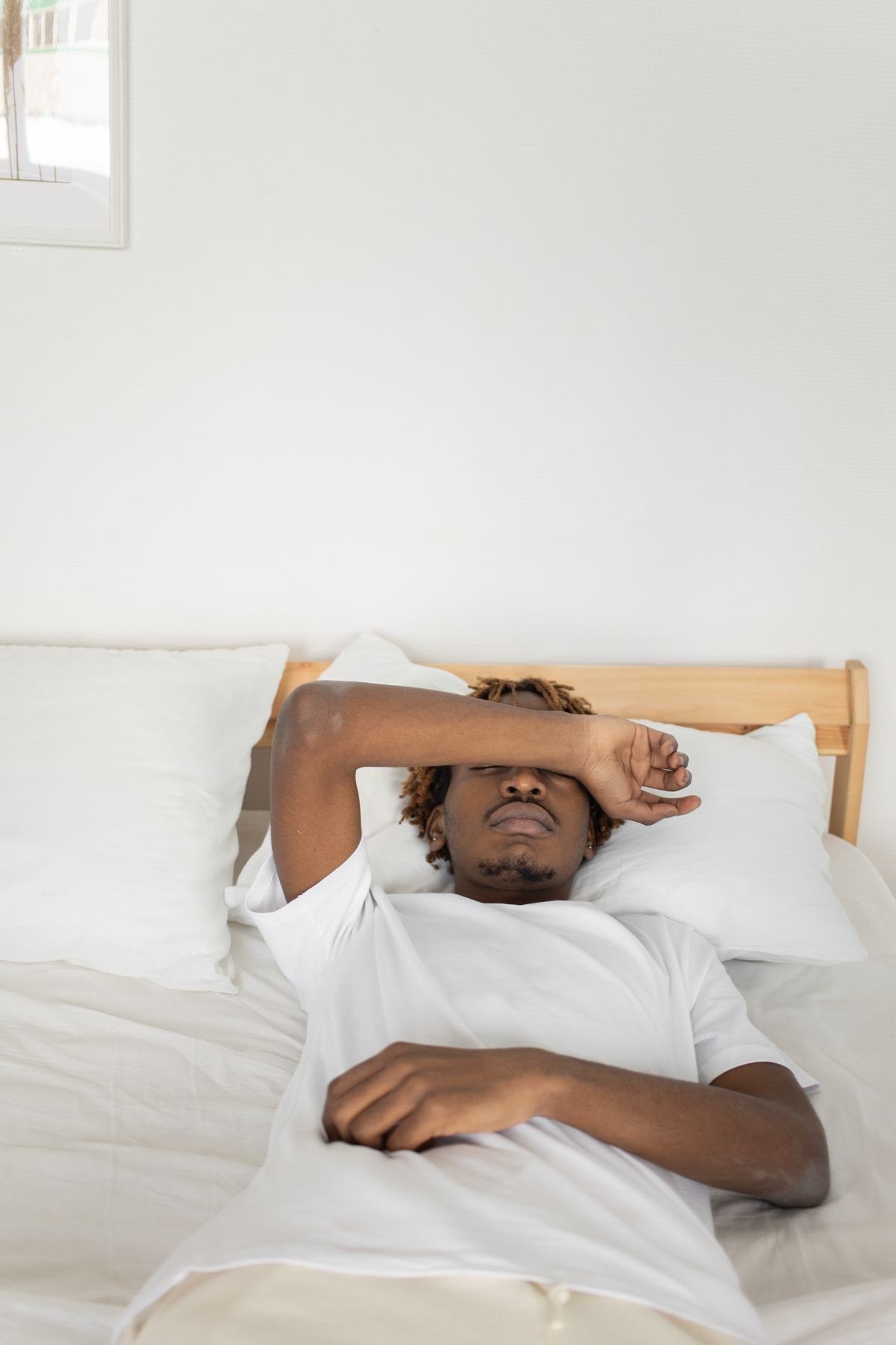 Man resting comfortably after a procedure