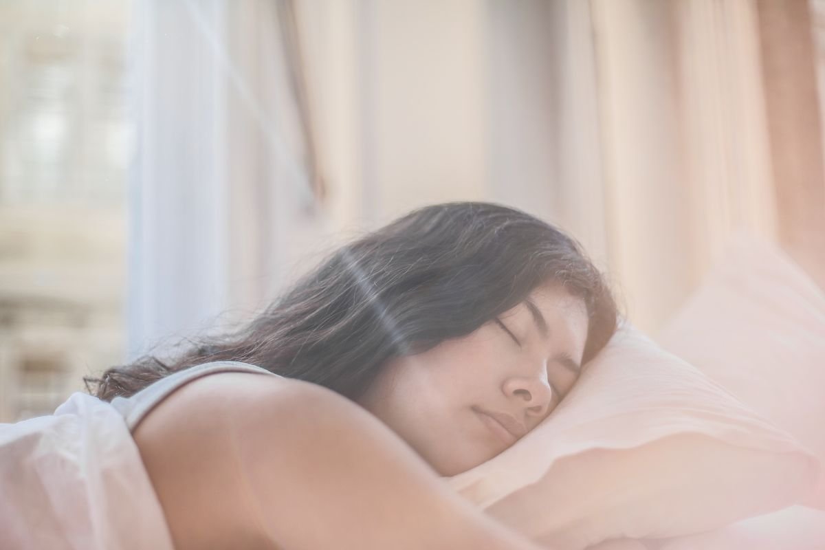 Portrait of a woman resting peacefully